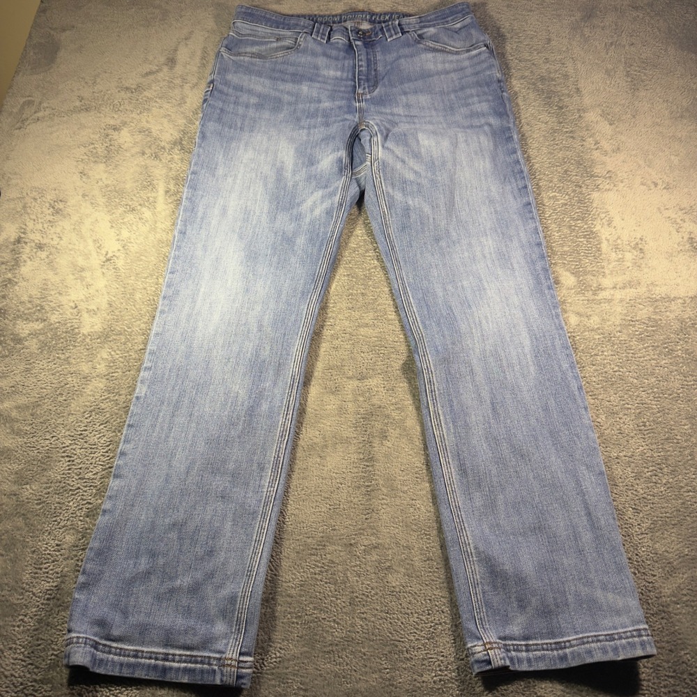 Duluth Trading Co Ballroom Double Flex Jeans Mens 34x32 Light Wash Standard Fit